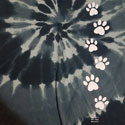 White Paw Trail - Black Swirl Tiedye